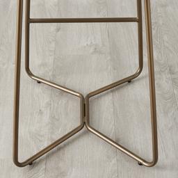 Quinn Cloud Grey Vegan Leather Bar Stool - Brass Colour Legs