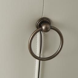 Quinn Cloud Grey Vegan Leather Bar Stool - Brass Colour Legs