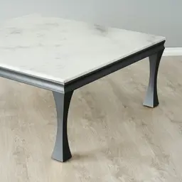 Melody Marble Coffee Table - Black Legs