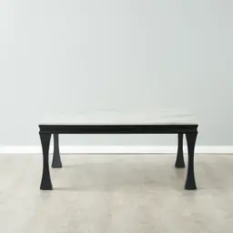 Melody Marble Coffee Table - Black Legs