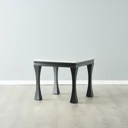 Melody Marble Side Table - Black Legs