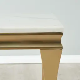 Melody Marble Side Table - Brushed Champagne Gold Legs