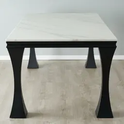 Melody Marble Dining Table  - Black Legs 200cm x 100cm