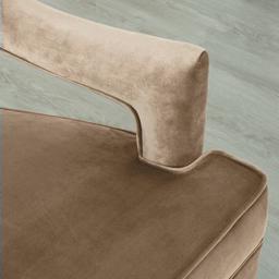 Burton Beige Velvet Occasional Chair - Brushed Champagne Gold Stainless Steel Legs