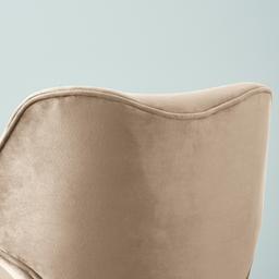 Burton Beige Velvet Occasional Chair - Brushed Champagne Gold Stainless Steel Legs