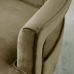 Burton Olive Green Velvet Occasional Chair - Brushed Champagne Gold Stainless Steel Legs