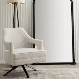 Burton Cream Boucle Occasional Chair - Black Metal Legs