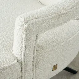 Burton Cream Boucle Occasional Chair - Black Metal Legs