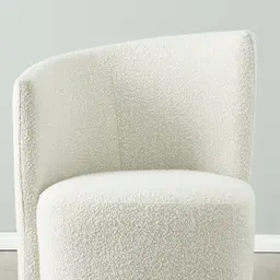Reina Asymmetrical Cream Boucle Chair - Black Metal Legs Left Apex