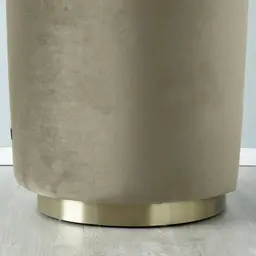 Reina Asymmetrical Beige Velvet Chair - Brushed Champagne Gold Stainless Steel Legs Right Apex