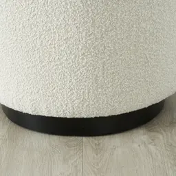 Reina Asymmetrical Cream Boucle Chair - Black Metal Legs Right Apex