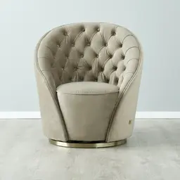 Sonja Beige Velvet Occasional Chair - Brushed Champagne Gold Stainless Steel Legs