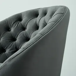 Sonja Charcoal Velvet Occasional Chair - Brushed Black Nickel Stainless Steel Legs