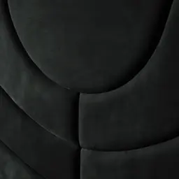 Gertrude Charcoal Velvet Queen Bed - Brushed Black Nickel Stainless Steel Frame