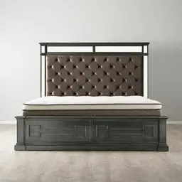 Solitude Brushed Black King Bed