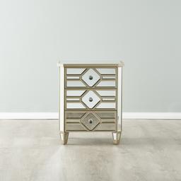 Madeleine Mirror Bedside Table - Champagne Gold Frame