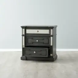 Solitude Brushed Black Bedside Table