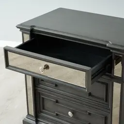 Solitude Brushed Black Bedside Table