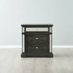 Solitude Brushed Black Bedside Table