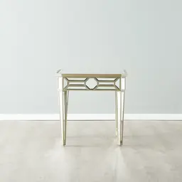 Madeleine Mirror Side Table - Champagne Gold Frame 