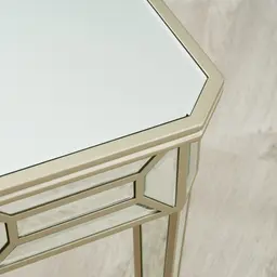 Madeleine Mirror Side Table - Champagne Gold Frame 