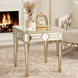 Madeleine Mirror Side Table - Champagne Gold Frame 