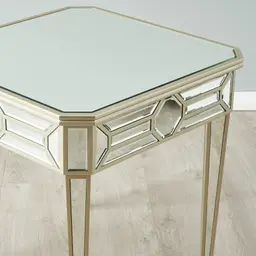 Madeleine Mirror Side Table - Champagne Gold Frame 