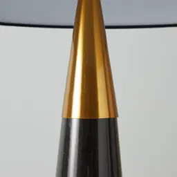 Nadia Black Marble Table Lamp - Black Fabric Lamp Shade