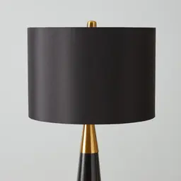 Nadia Black Marble Table Lamp - Black Fabric Lamp Shade