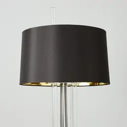 Cassy Brushed Graphite Floor Lamp - Black Fabric Lamp Shade