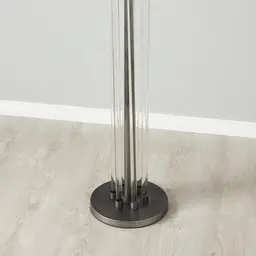 Cassy Brushed Graphite Floor Lamp - Black Fabric Lamp Shade