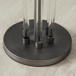 Cassy Brushed Graphite Floor Lamp - Black Fabric Lamp Shade