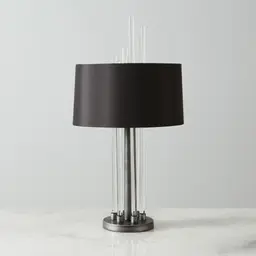 Cassy Brushed Graphite Table Lamp - Black Fabric Lamp Shade