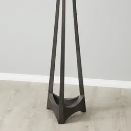 	Rogers Brushed Graphite Floor Lamp - White Linen Lamp Shade