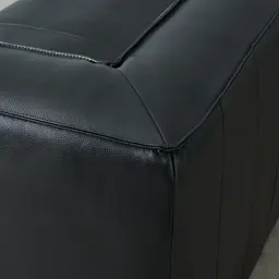 Anver Black Leather 4-Seater Sofa