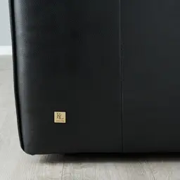 Anver Black Leather 4-Seater Sofa