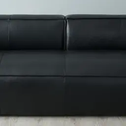Anver Black Leather 4-Seater Sofa