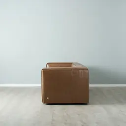 Anver Vintage Tan Leather 4-Seater Sofa