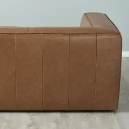 Anver Vintage Tan Leather 4-Seater Sofa