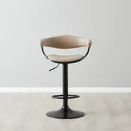 Ryker Sand Beige Vegan Leather Bar Stool