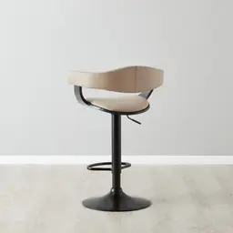 Ryker Sand Beige Vegan Leather Bar Stool