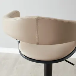 Ryker Sand Beige Vegan Leather Bar Stool