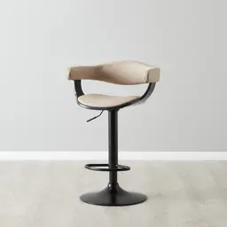 Ryker Sand Beige Vegan Leather Bar Stool