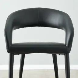 Moulin Black Vegan Leather Dining Chair - Brushed Gold Legs