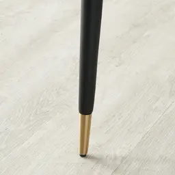 Moulin Black Vegan Leather Dining Chair - Brushed Gold Legs