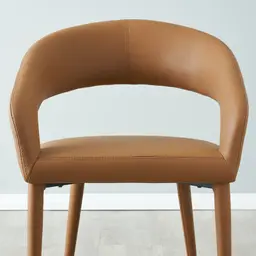 Moulin Walnut Vegan Leather Dining Chair - Brushed Gold Legs