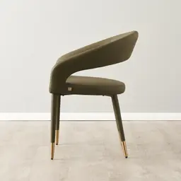 Moulin Sage Green Vegan Leather Dining Chair - Brushed Gold Legs