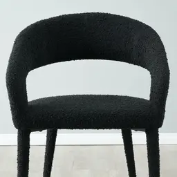 Moulin Black Boucle Dining Chair - Brushed Gold Legs
