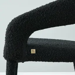 Moulin Black Boucle Dining Chair - Brushed Gold Legs