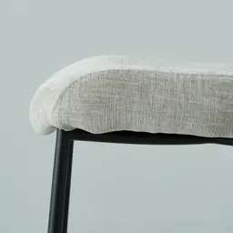 Hailey Vintage Grey Fabric Dining Chair - Black Legs